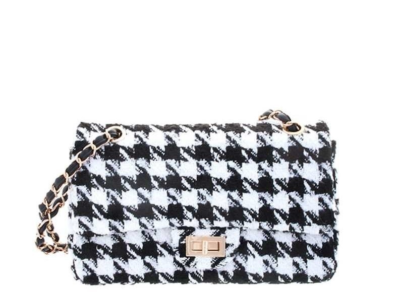 houndstooth shoulder bag